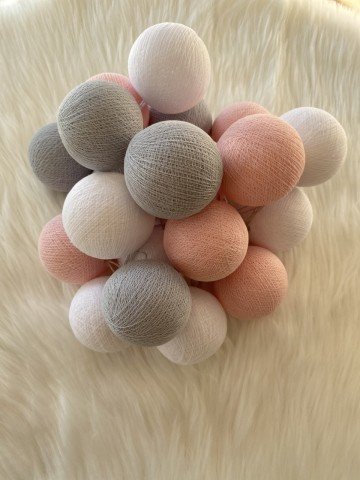 Işıklı Toplar Pembe-Gri-Beyaz