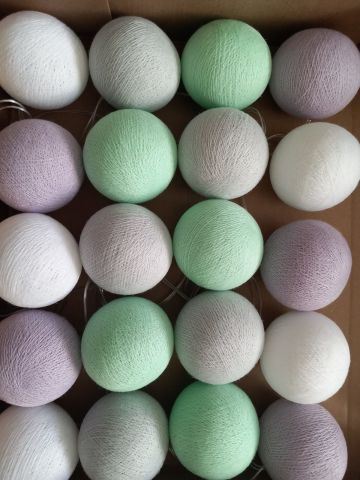 Işıklı Toplar Yeşil-Gri-Beyaz