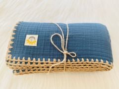Pie Müslin Battaniye Baby Blue