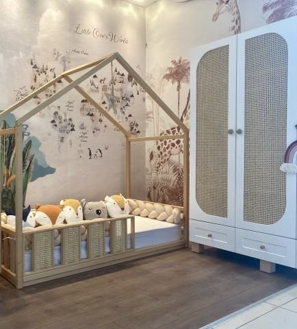 Souffle Takım (100*200 Sorbe Montessori Karyola ve Sufle Gardırop Son 1 Adet)