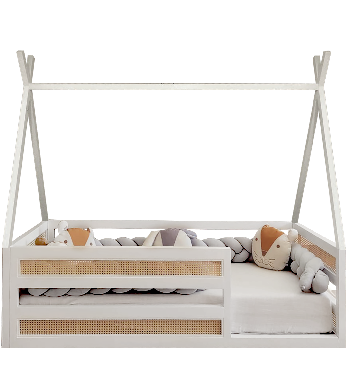 Sebastian Çatılı  Masif Karyola 120x200 - Kızılderili Çatı - Kurulum istemiyorum