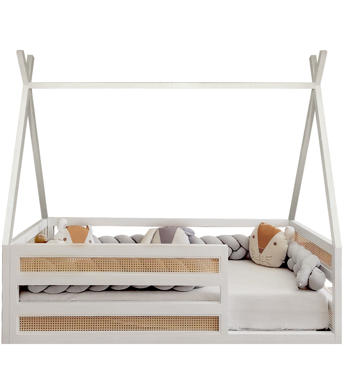 Sebastian Çatılı  Masif Karyola 80x180 - Kızılderili Çatı - Kurulum istemiyorum