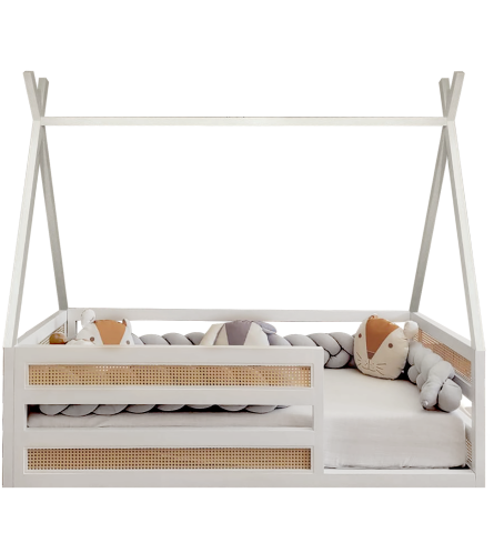 Sebastian Çatılı  Masif Karyola 80x180 - Kızılderili Çatı - Kurulum istemiyorum