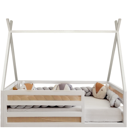 Sebastian Çatılı  Masif Karyola 90x190 - Kızılderili Çatı - Kurulum istemiyorum