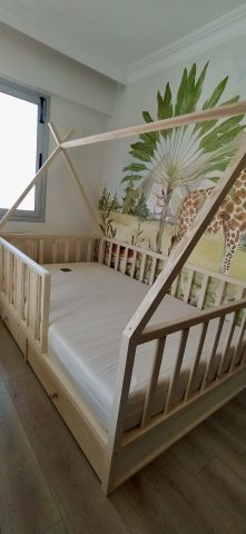 Tribal Kızılderili Masif Karyola 120x200 - Çekmeceli - Kurulum istemiyorum