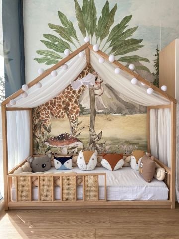 Sorbe Montessori Masif Ev Karyola(Cibinlik Hediyeli)
